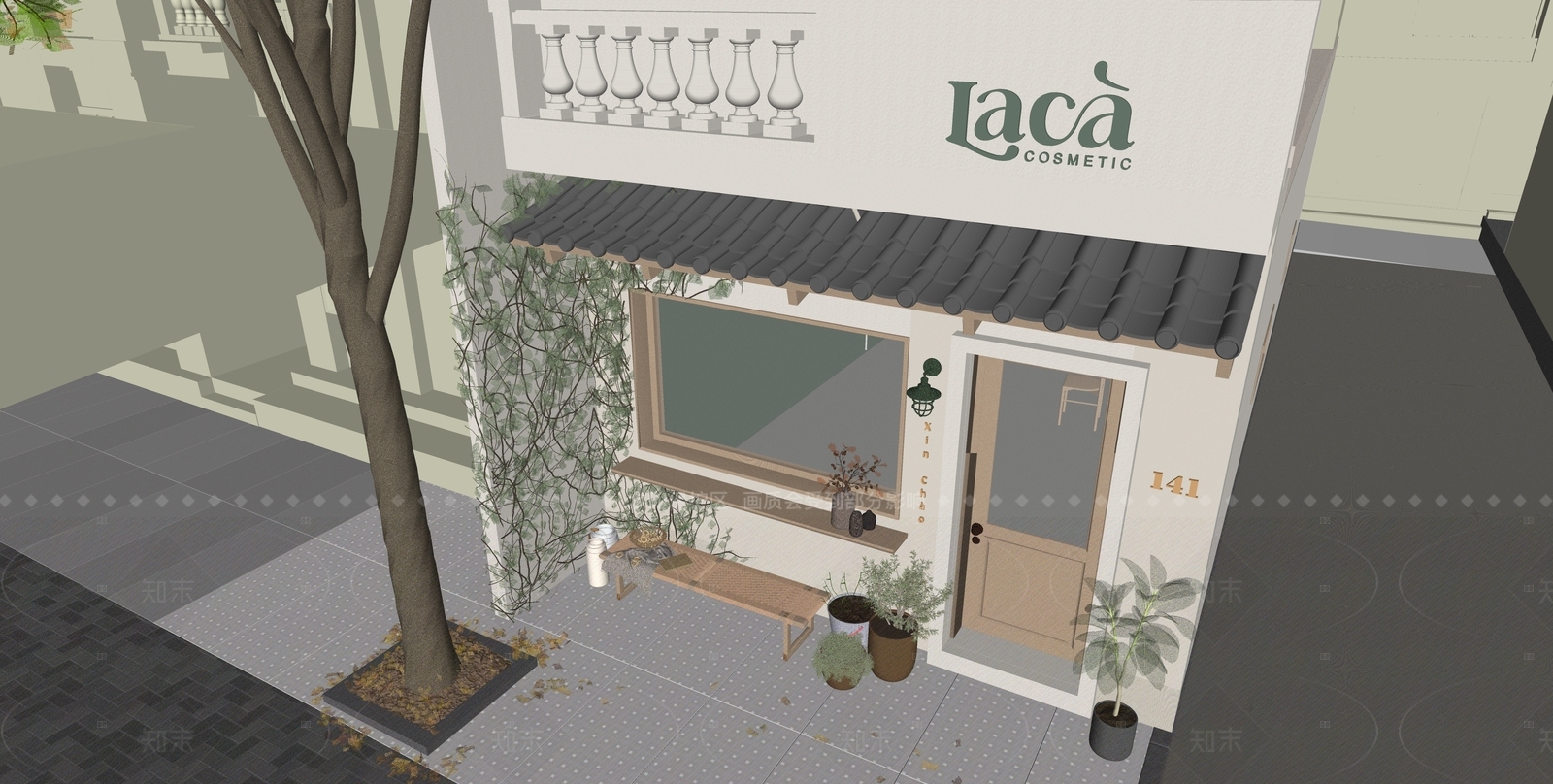 奶油奶茶店SU模型下载【ID:1208046962】