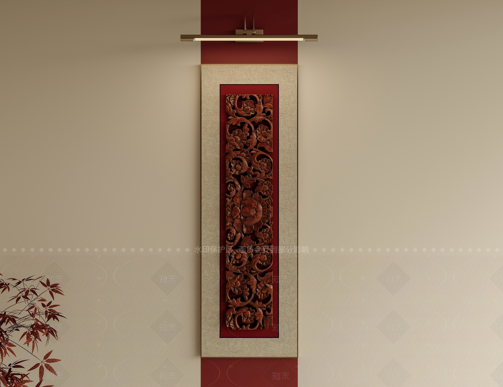 新中式挂画3D模型下载【ID:1208047454】