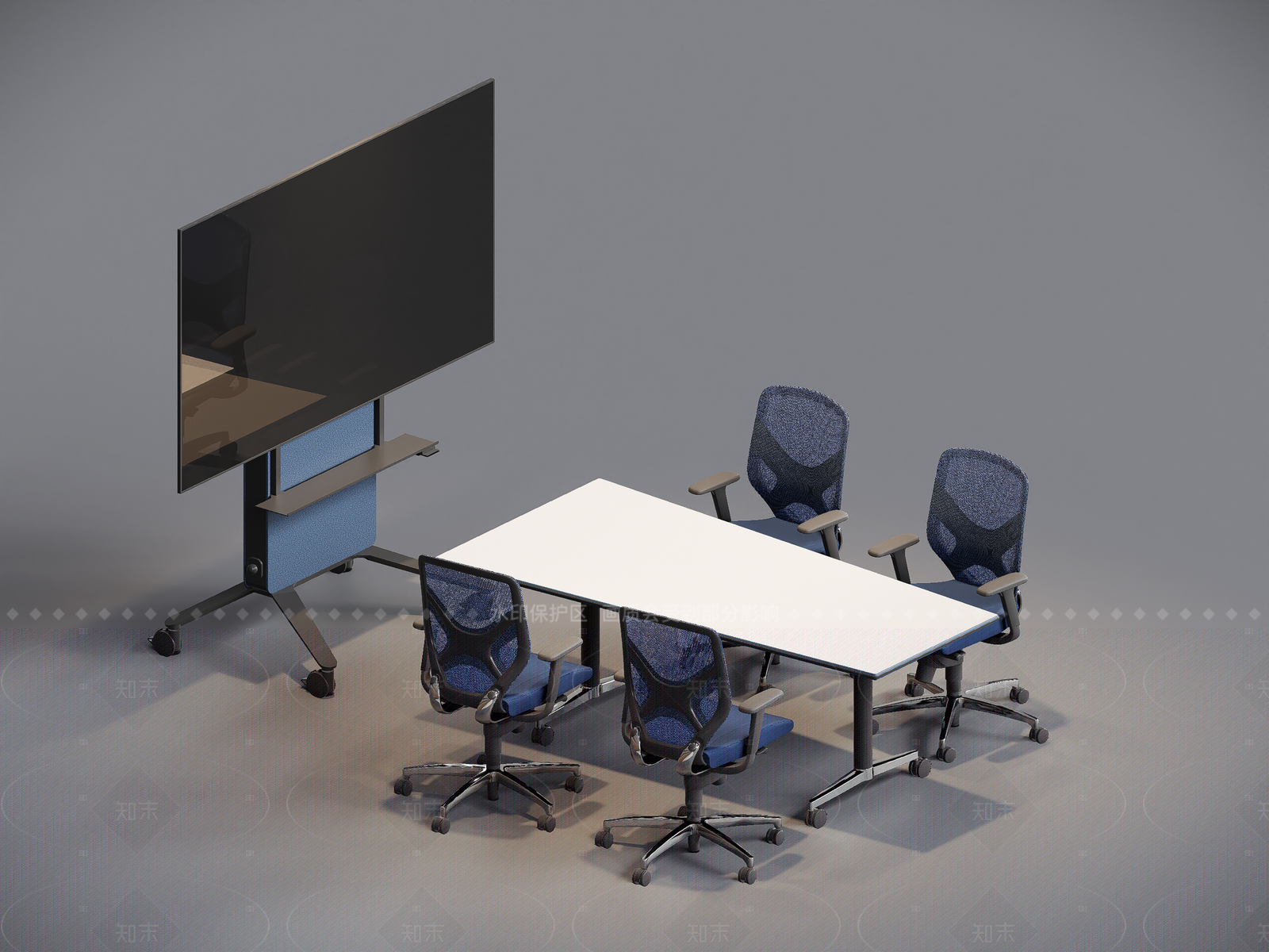 现代简约会议室SU模型下载【ID:1208050369】