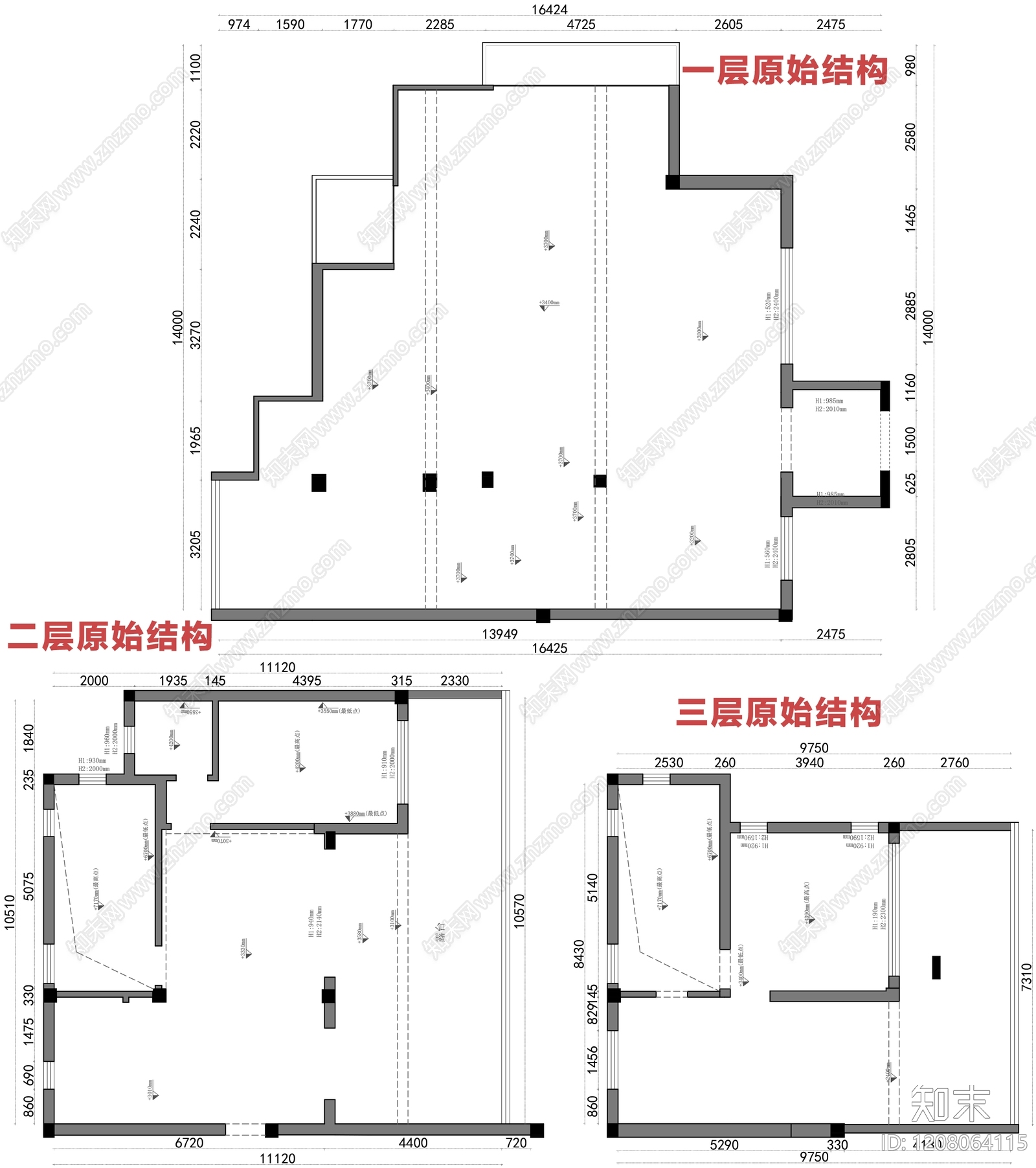 别墅cad施工图下载【ID:1208064115】