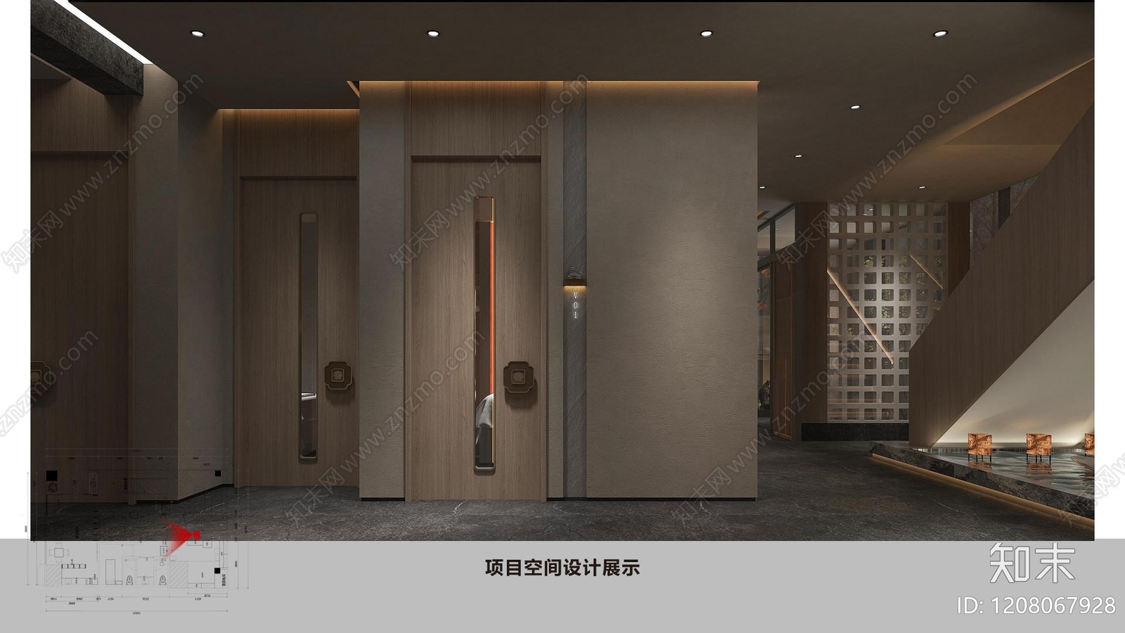 现代新中式美容院cad施工图下载【ID:1208067928】
