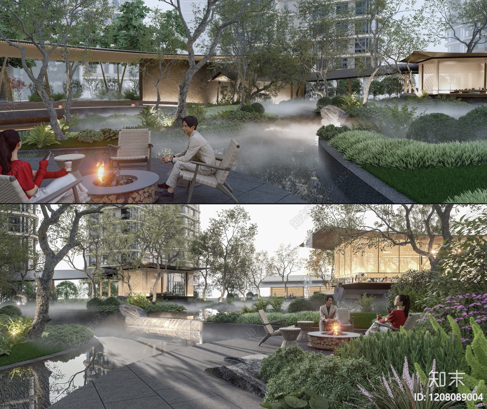 现代小区景观下载【ID:1208089004】