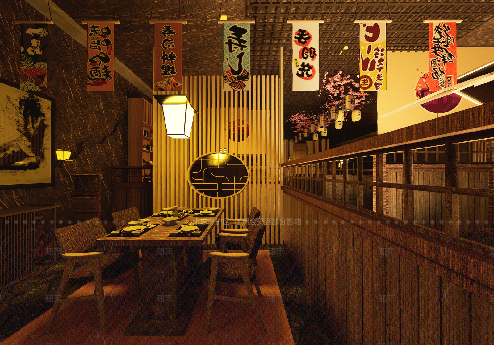 日式原木日料店SU模型下载【ID:1208125664】
