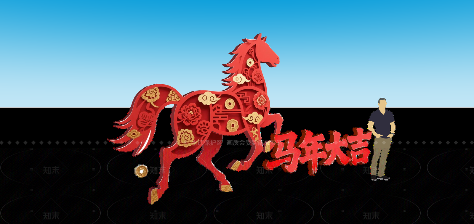 新中式现代艺术装置SU模型下载【ID:1208133515】