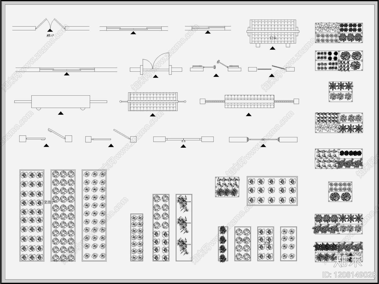 新中式现代菜园图库施工图下载【ID:1208149028】
