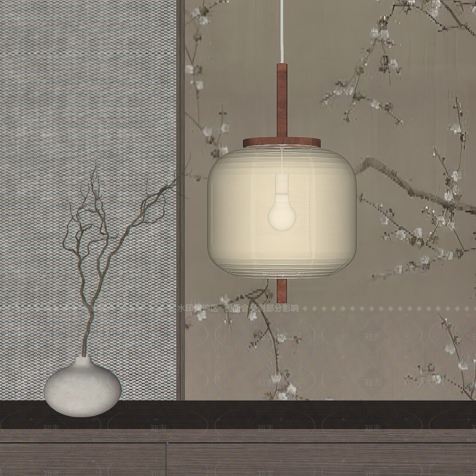 新中式侘寂吊灯SU模型下载【ID:1208217784】
