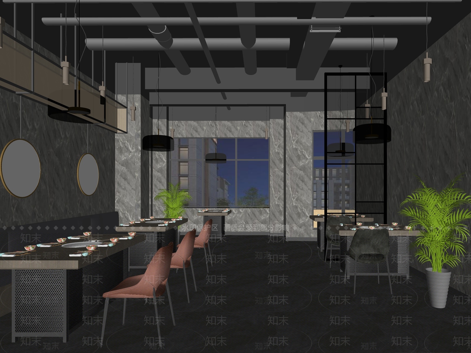 现代火锅店SU模型下载【ID:1208225655】