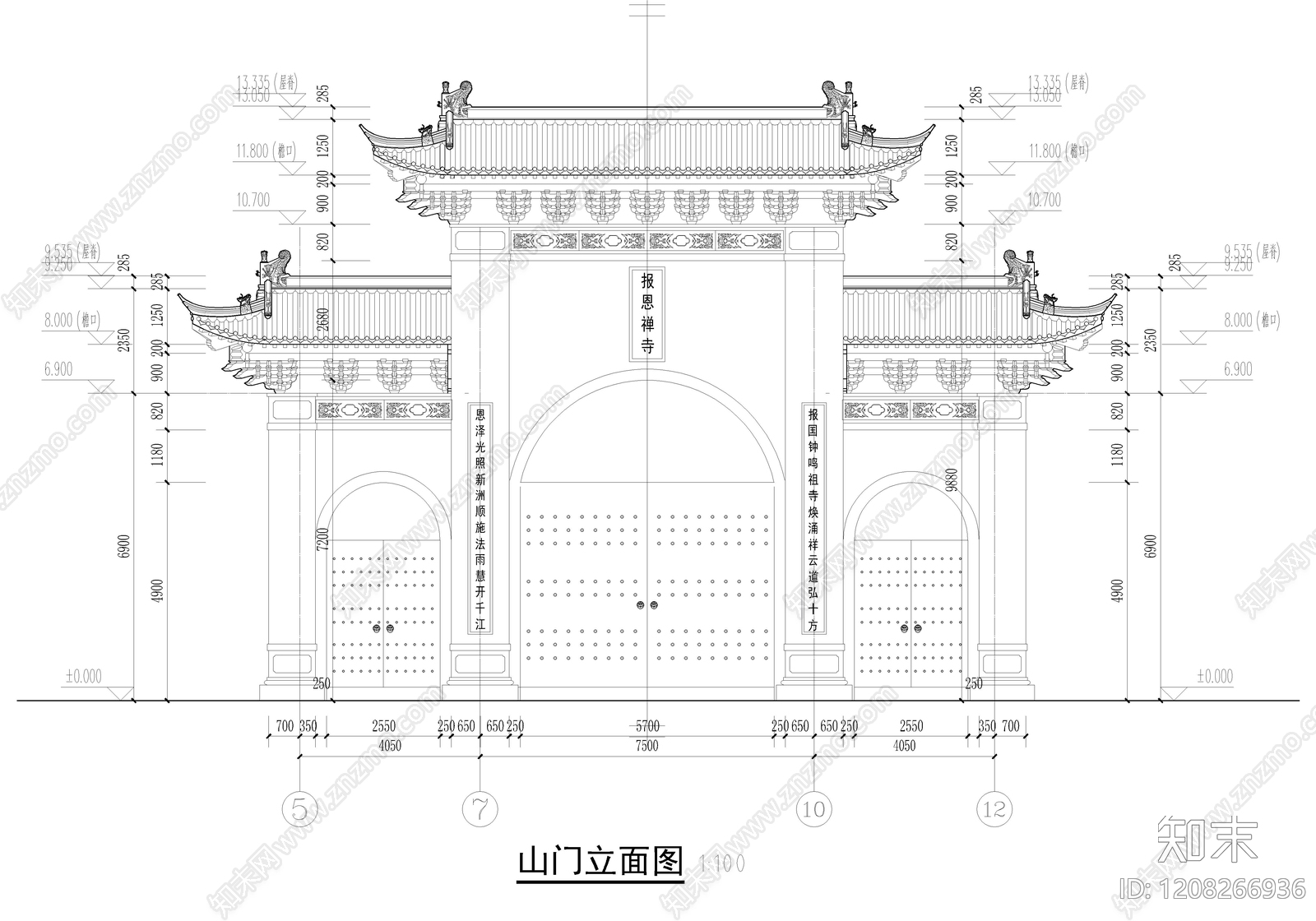 仿古建筑施工图下载【ID:1208266936】