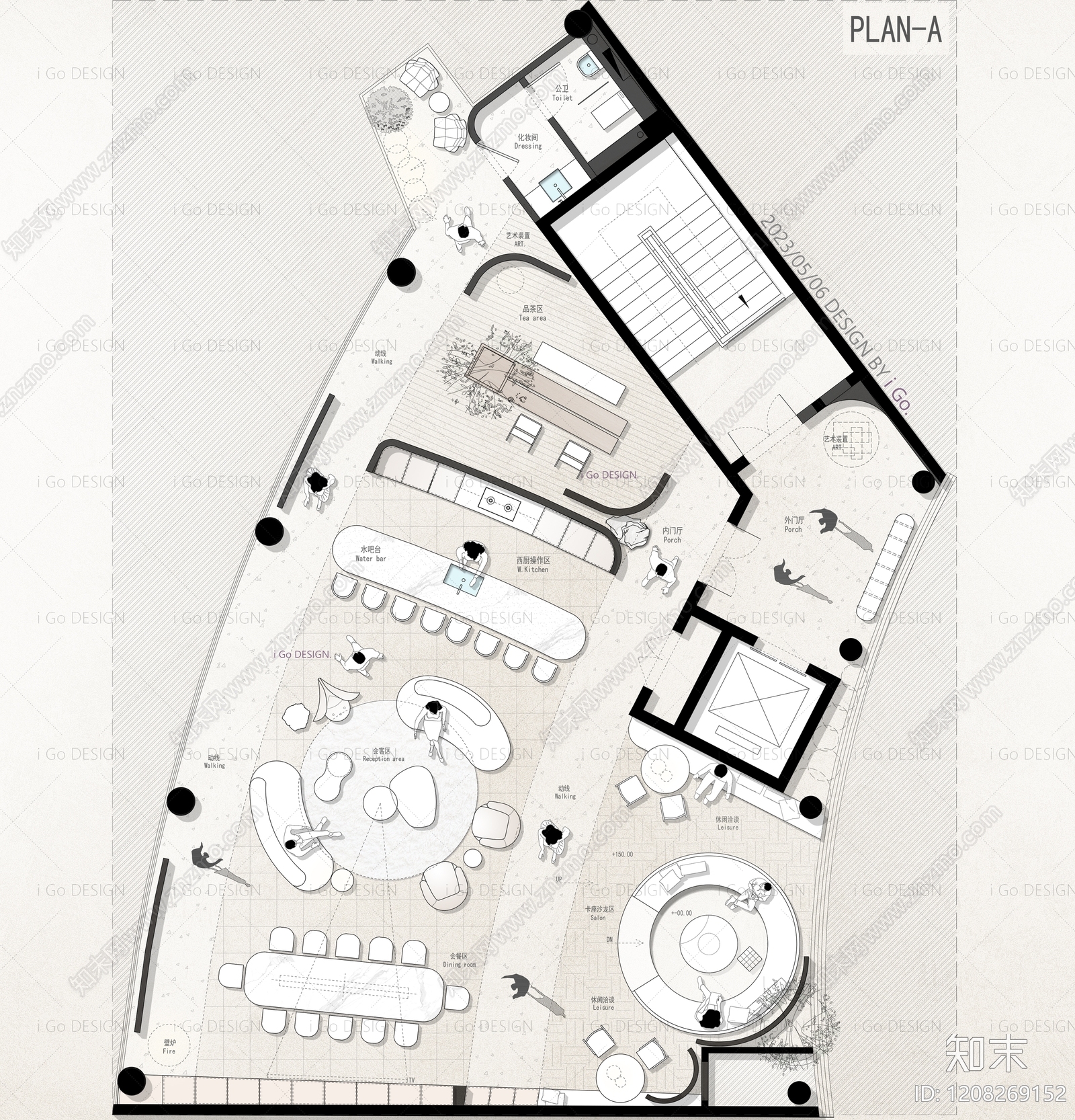 现代会所cad施工图下载【ID:1208269152】