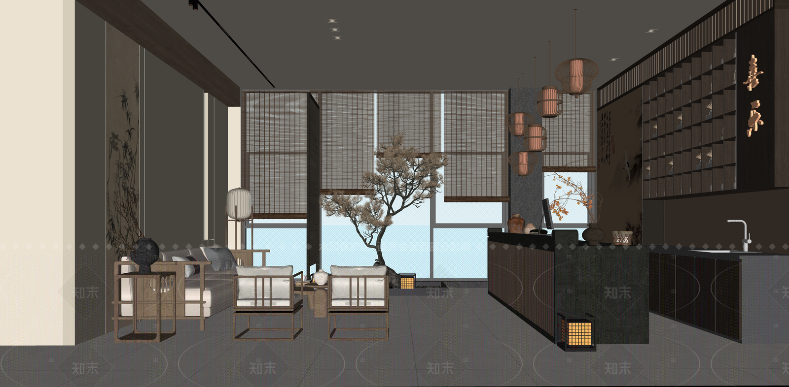 中式新中式茶馆SU模型下载【ID:1208269605】