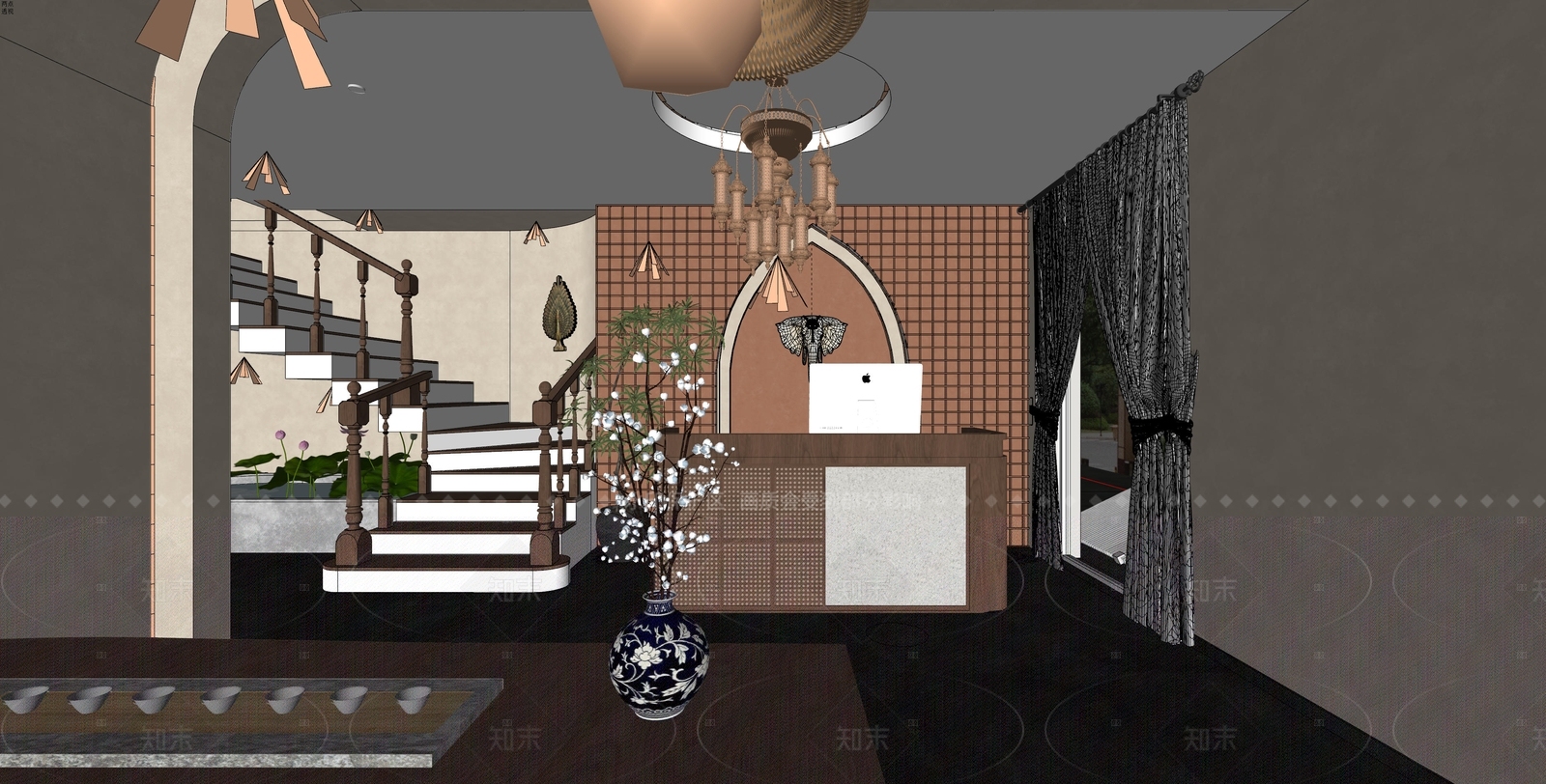 轻奢现代美妆店SU模型下载【ID:1208273536】