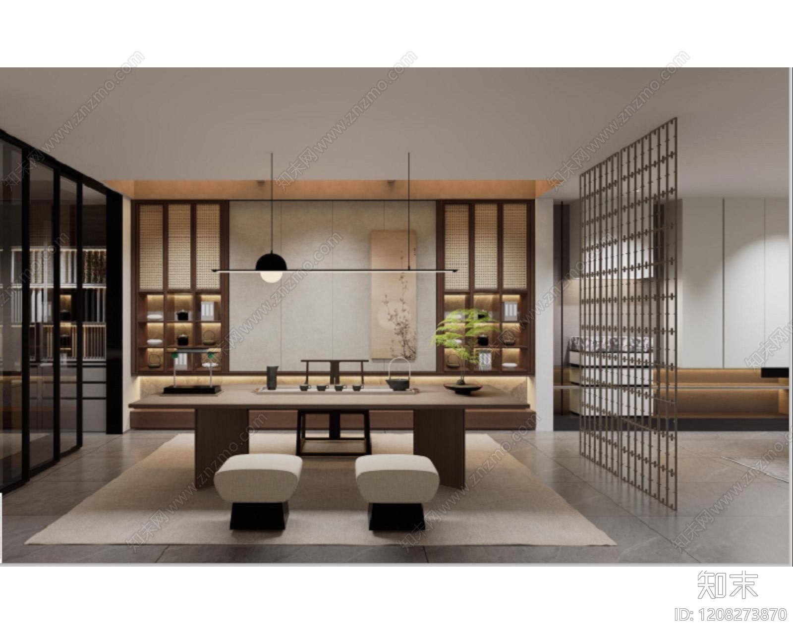 中式中古茶室施工图下载【ID:1208273870】