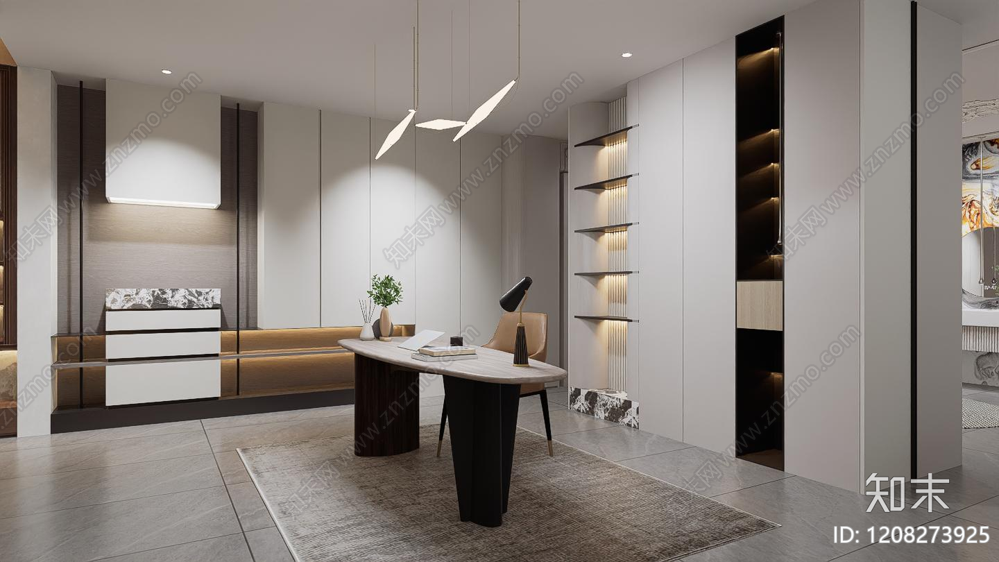 现代极简玄关施工图下载【ID:1208273925】