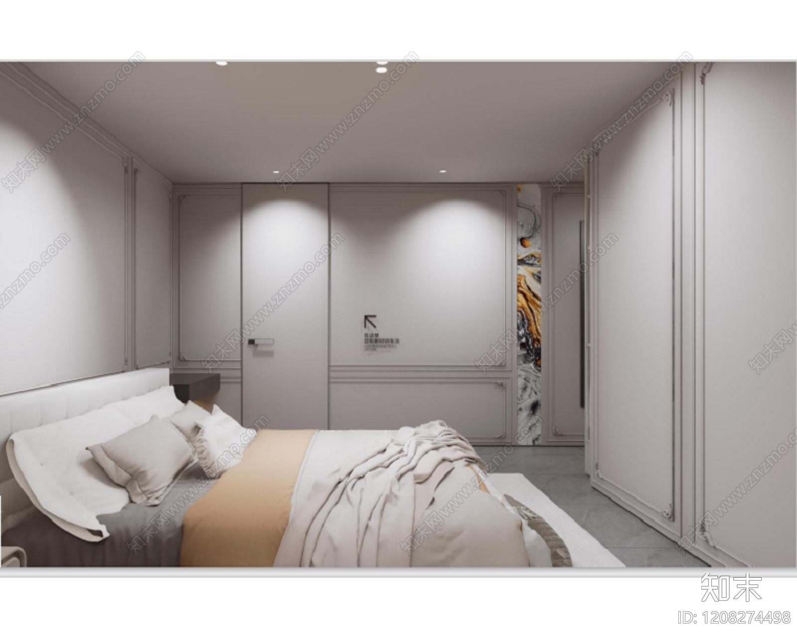 法式卧室施工图下载【ID:1208274498】