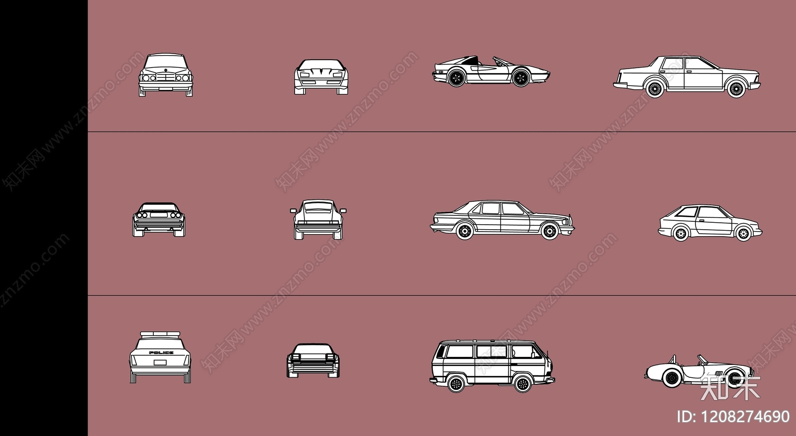 现代简约交通工具图库施工图下载【ID:1208274690】
