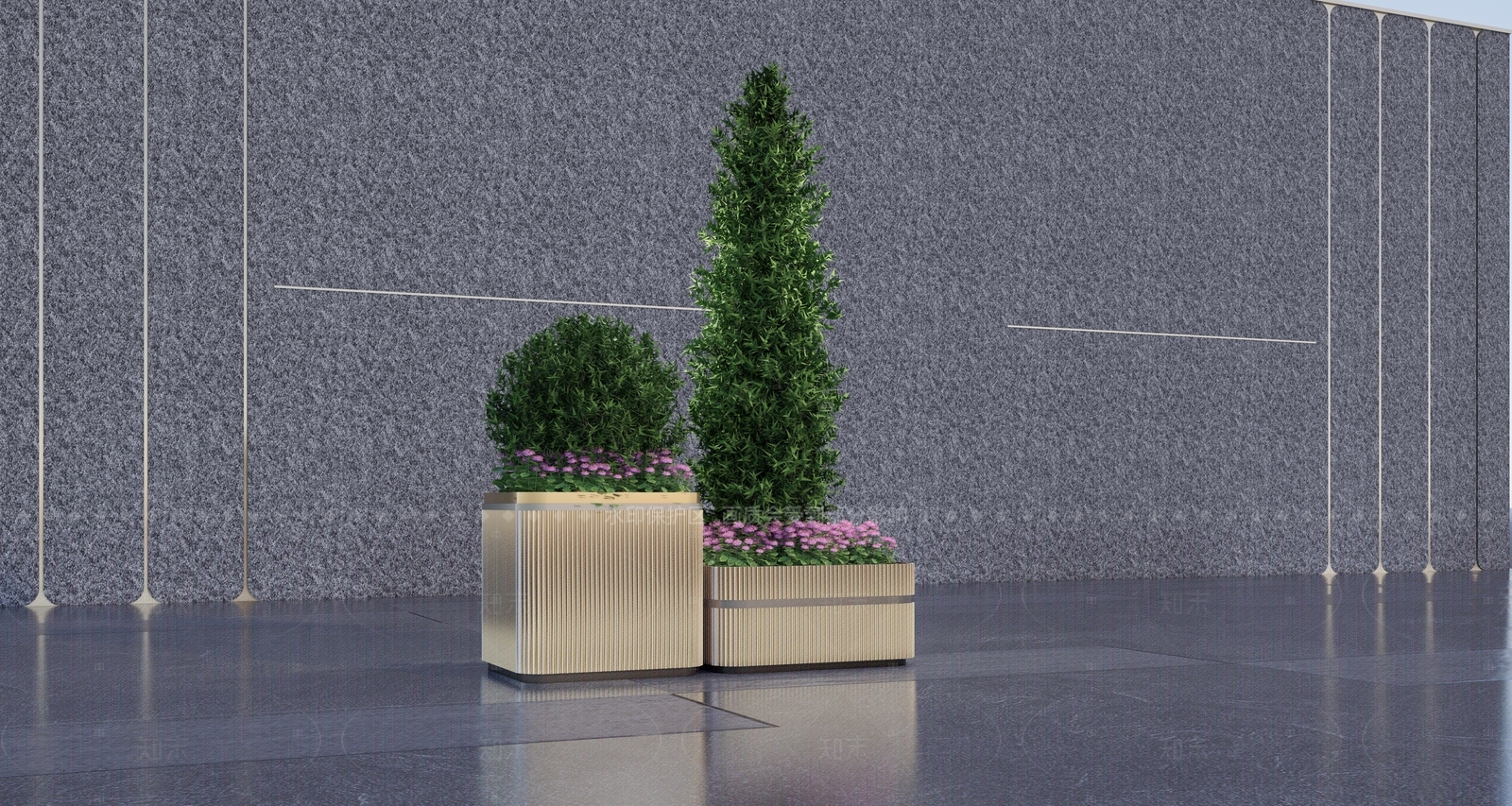 现代轻奢花钵花器SU模型下载【ID:1208275252】