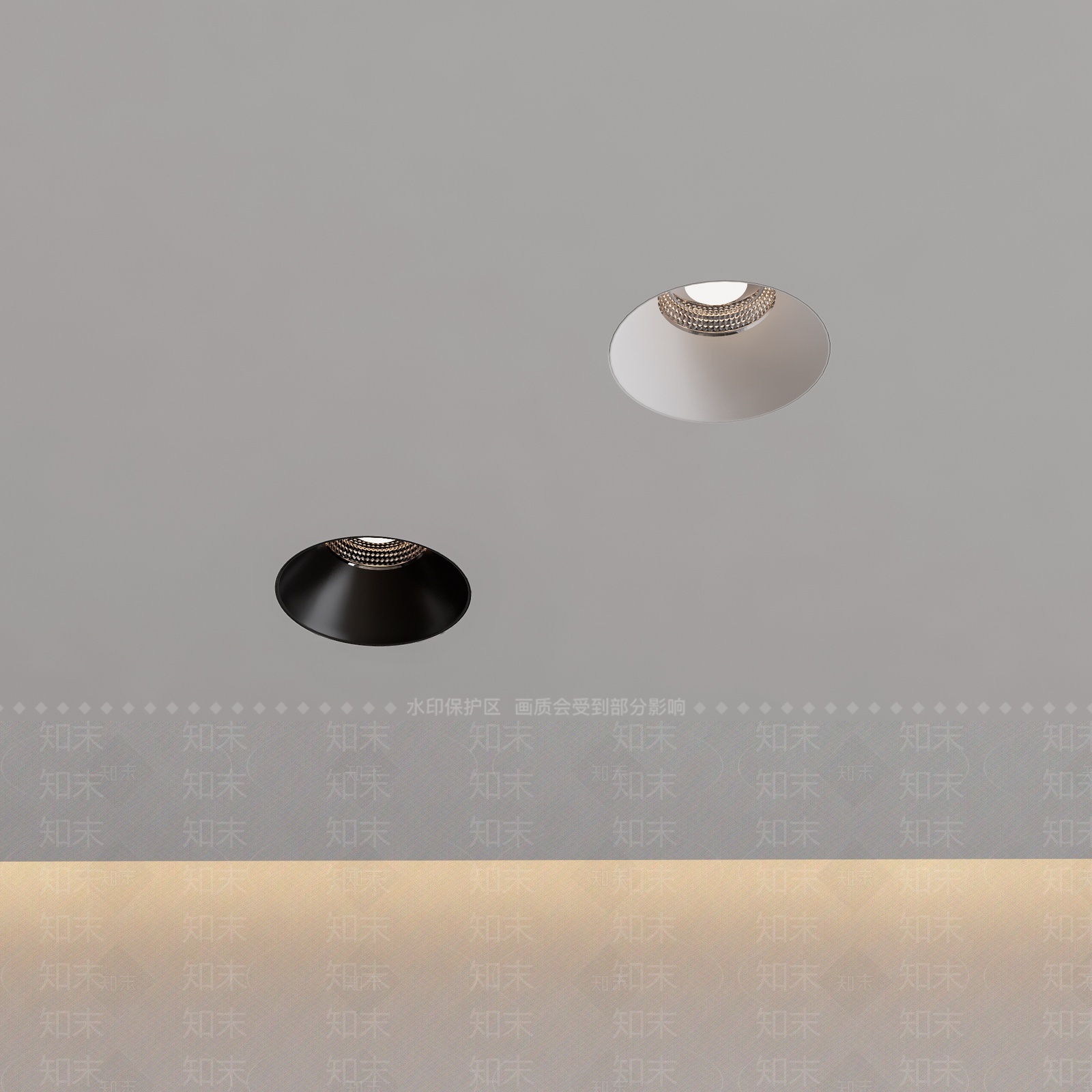 现代极简筒灯射灯组合3D模型下载【ID:1208281725】