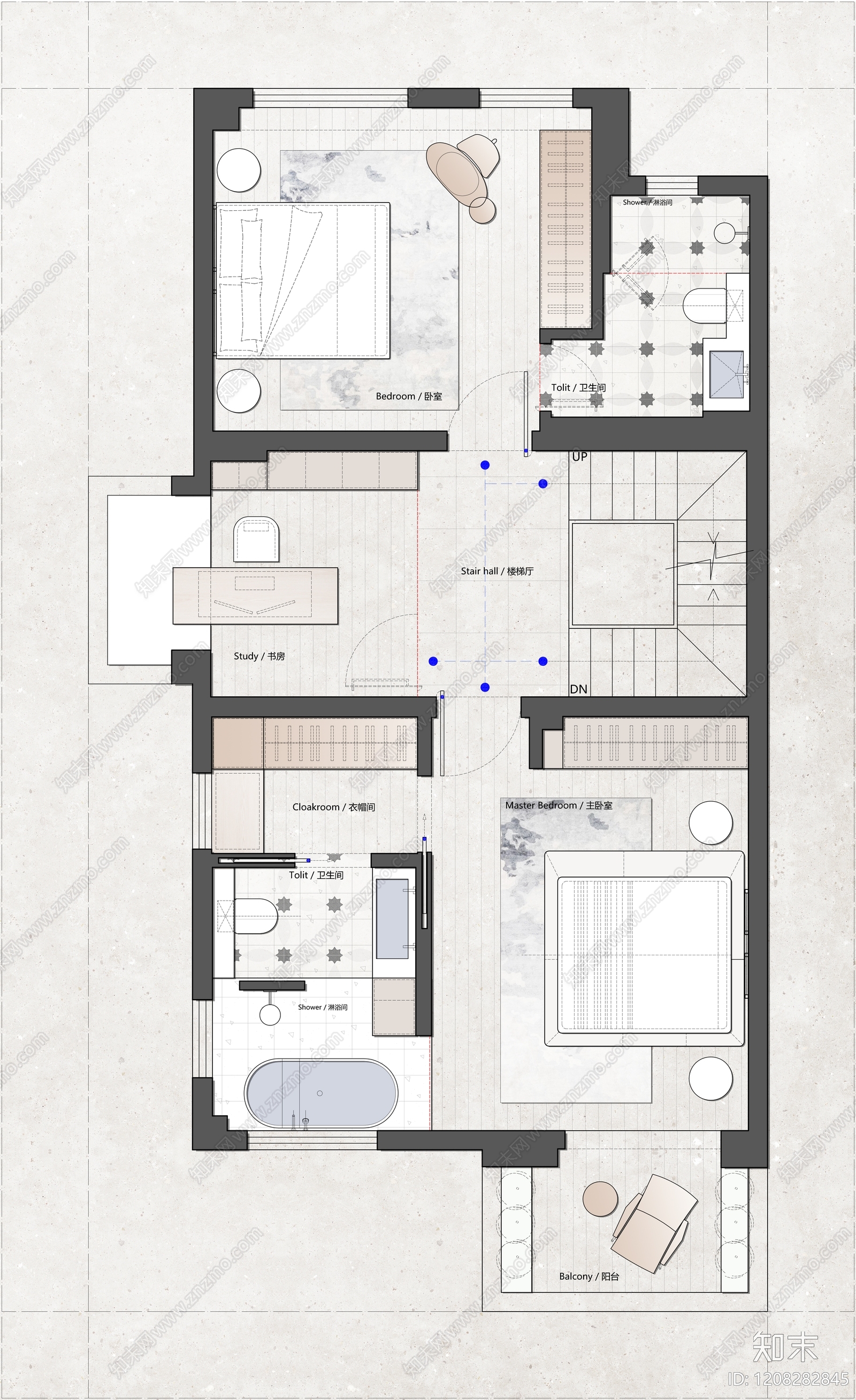 别墅cad施工图下载【ID:1208282845】