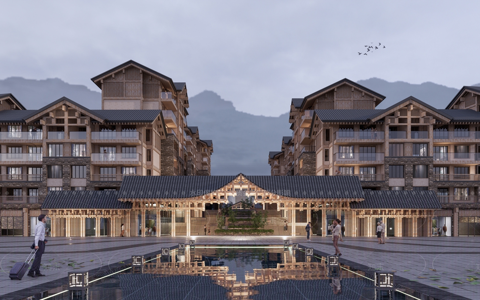 新中式中式大门SU模型下载【ID:1208282828】