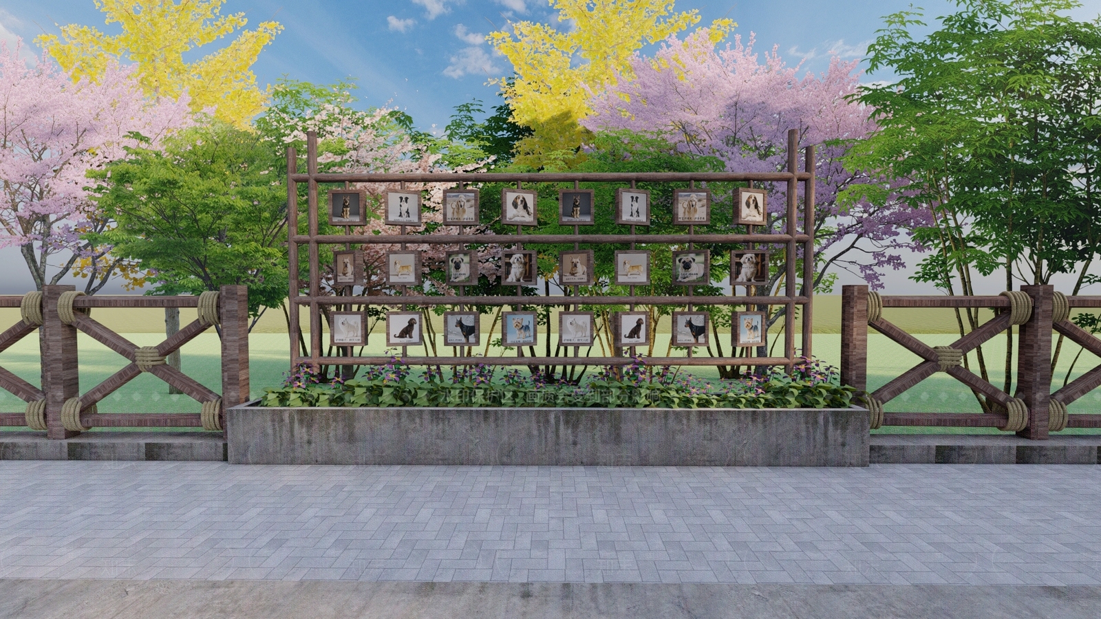 新中式艺术装置SU模型下载【ID:1208283325】