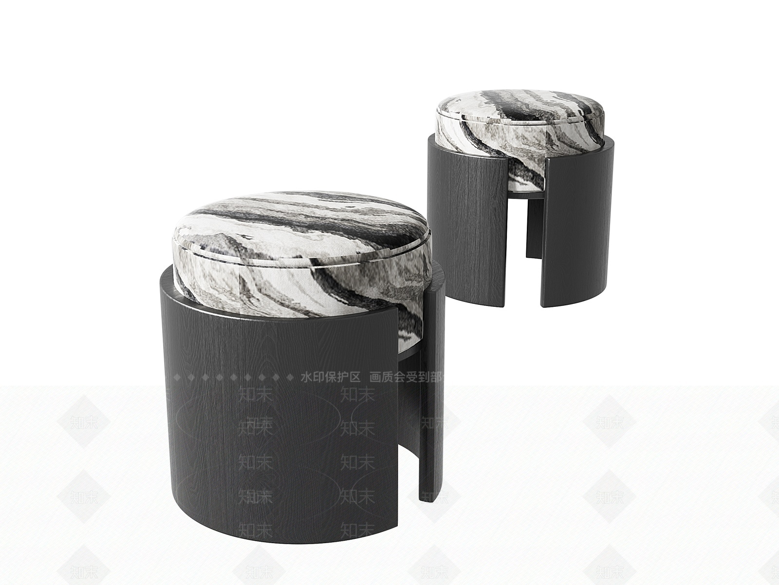 现代沙发凳3D模型下载【ID:1208285267】
