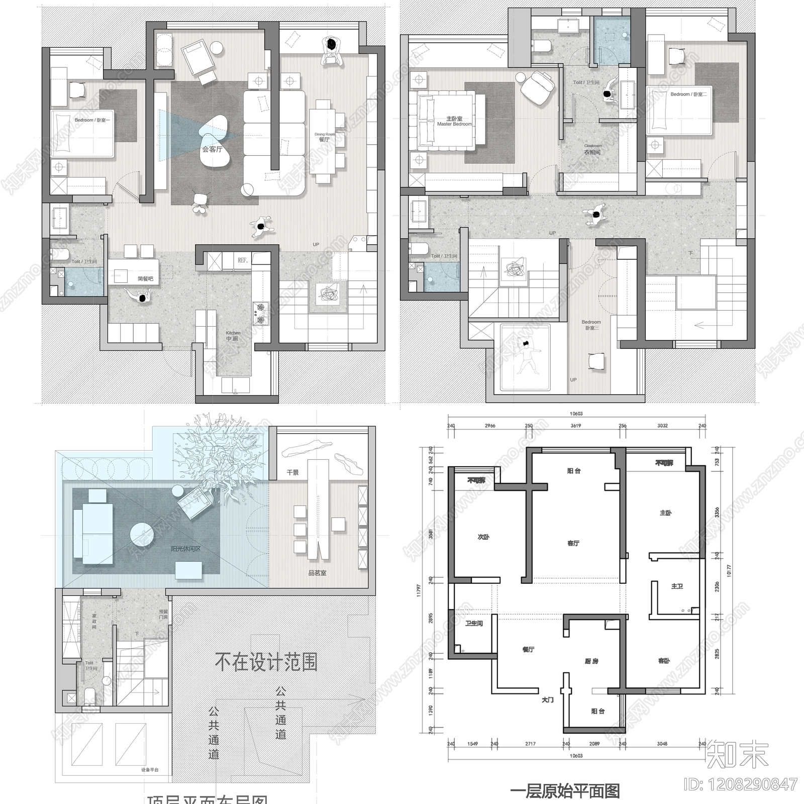 别墅施工图下载【ID:1208290847】
