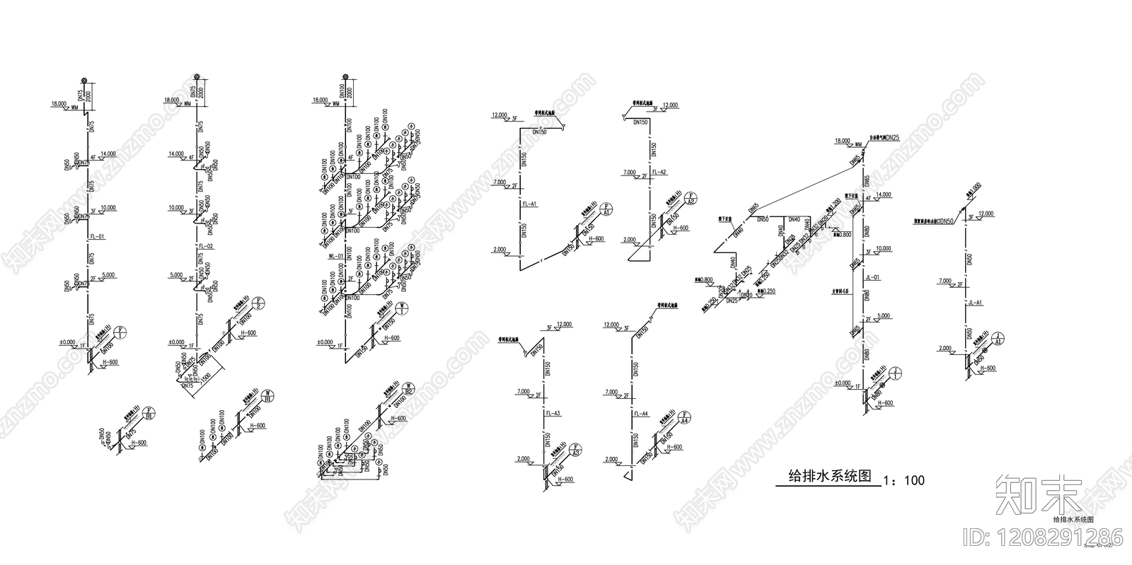给水系统cad施工图下载【ID:1208291286】