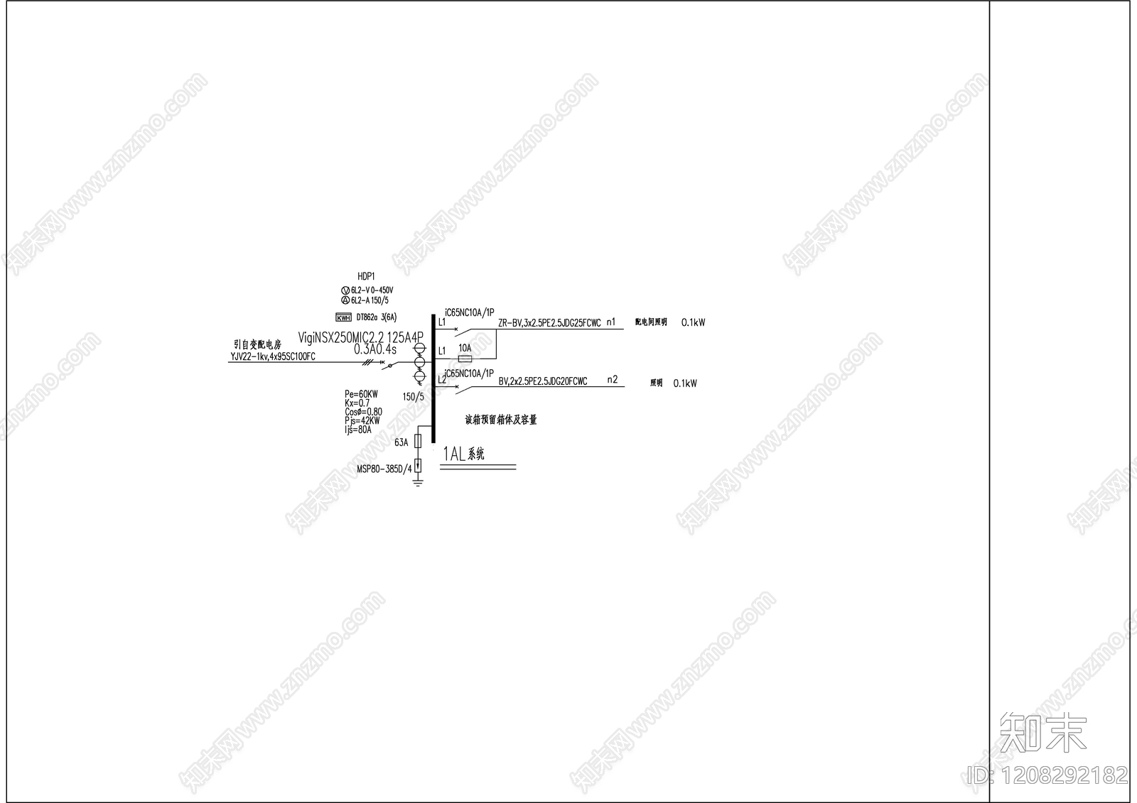 电气图cad施工图下载【ID:1208292182】
