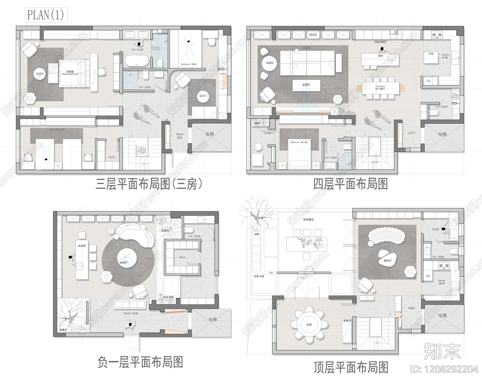 别墅cad施工图下载【ID:1208292204】