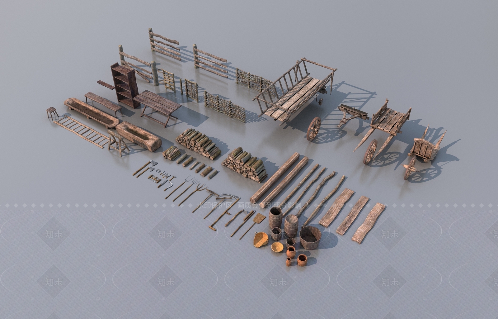 公用器材3D模型下载【ID:1208294109】
