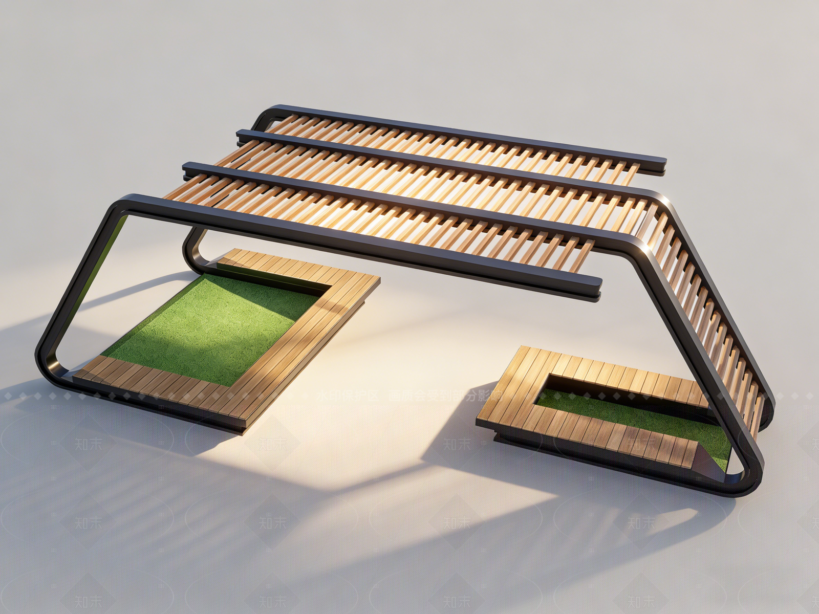 现代廊架SU模型下载【ID:1208295386】