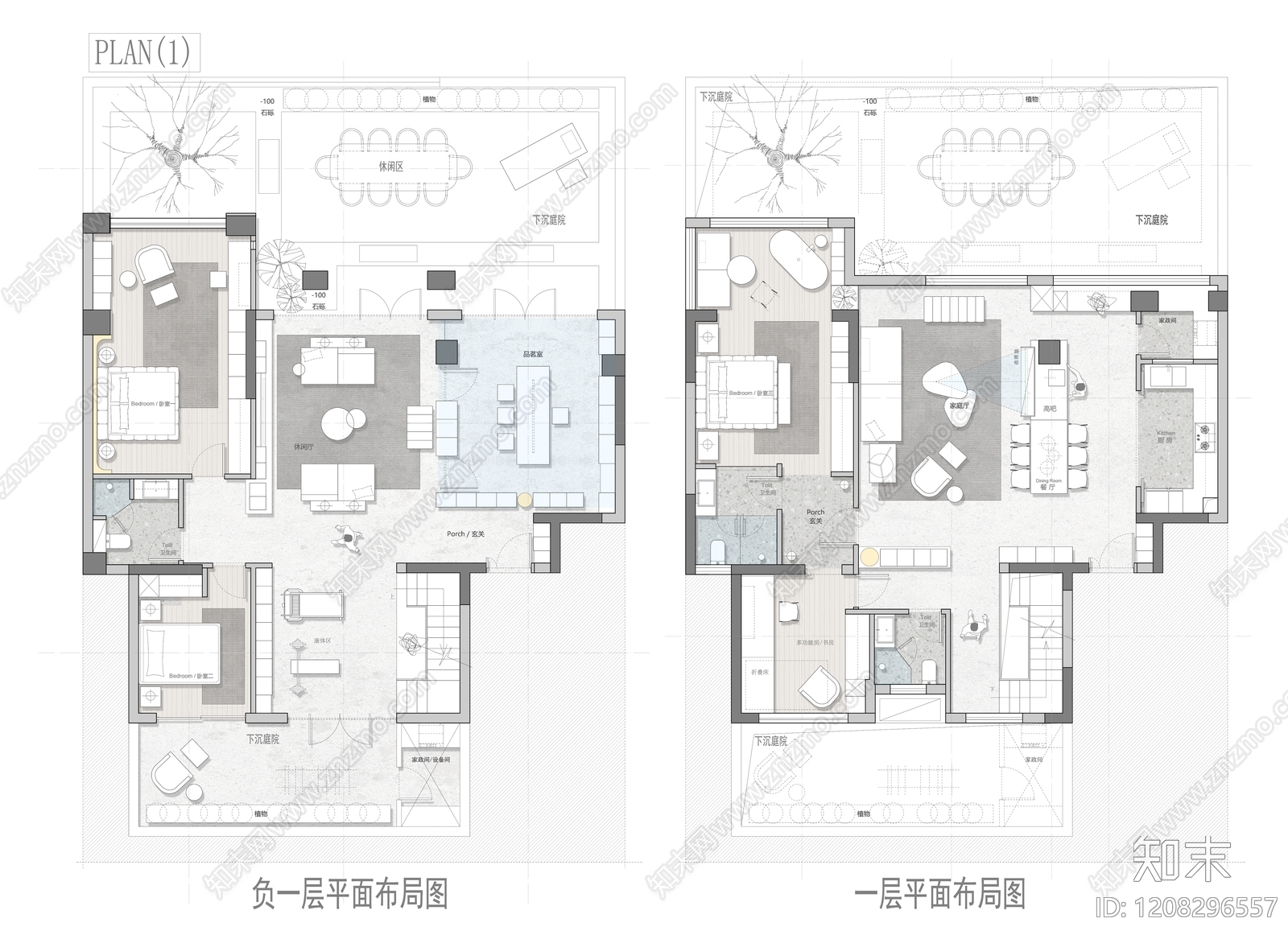别墅cad施工图下载【ID:1208296557】