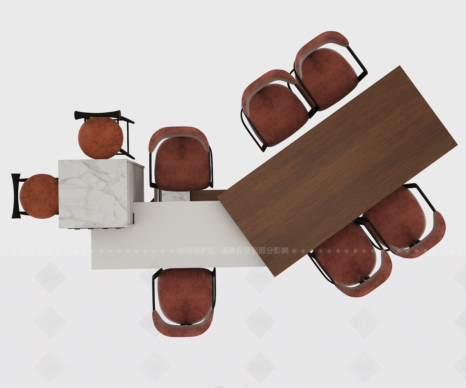 现代餐桌3D模型下载【ID:1208297980】