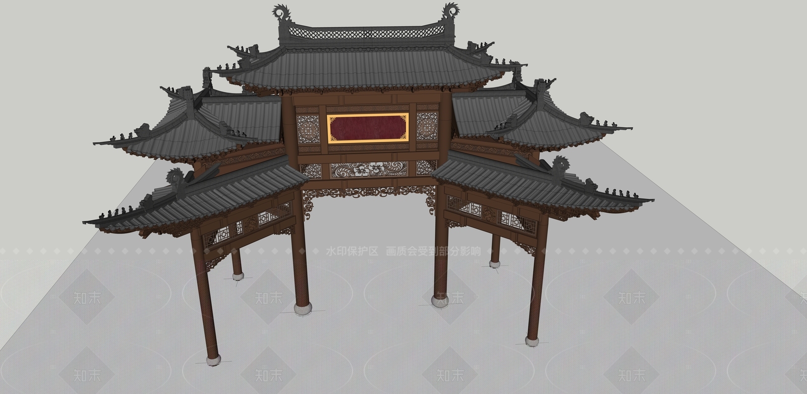 中式小公建SU模型下载【ID:1208298502】