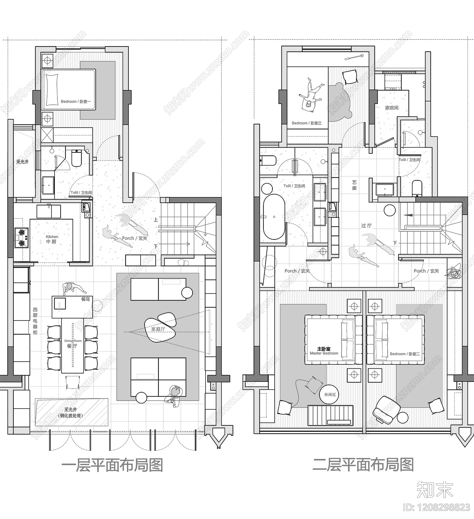 别墅cad施工图下载【ID:1208298823】