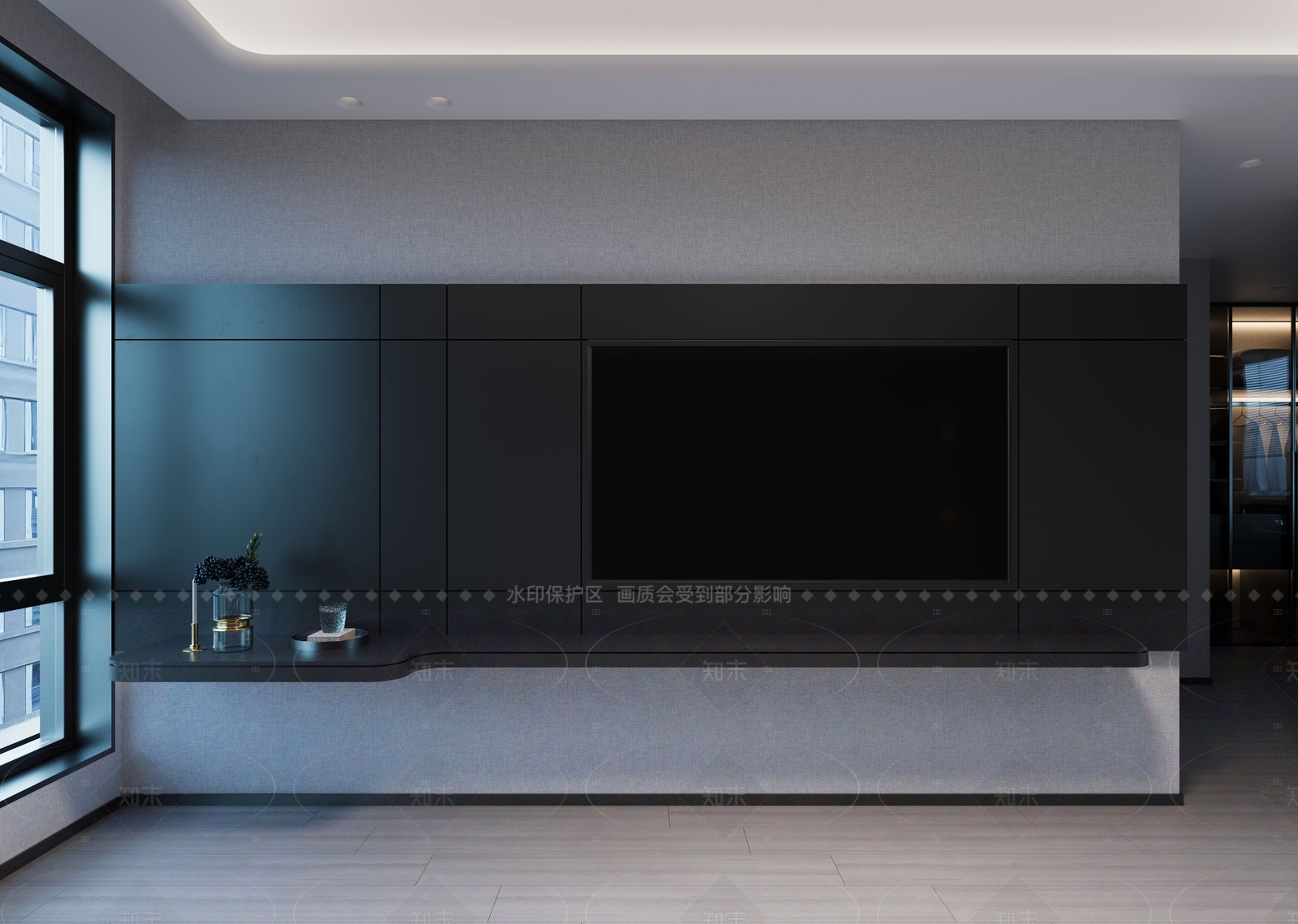现代极简电视柜3D模型下载【ID:1208299938】