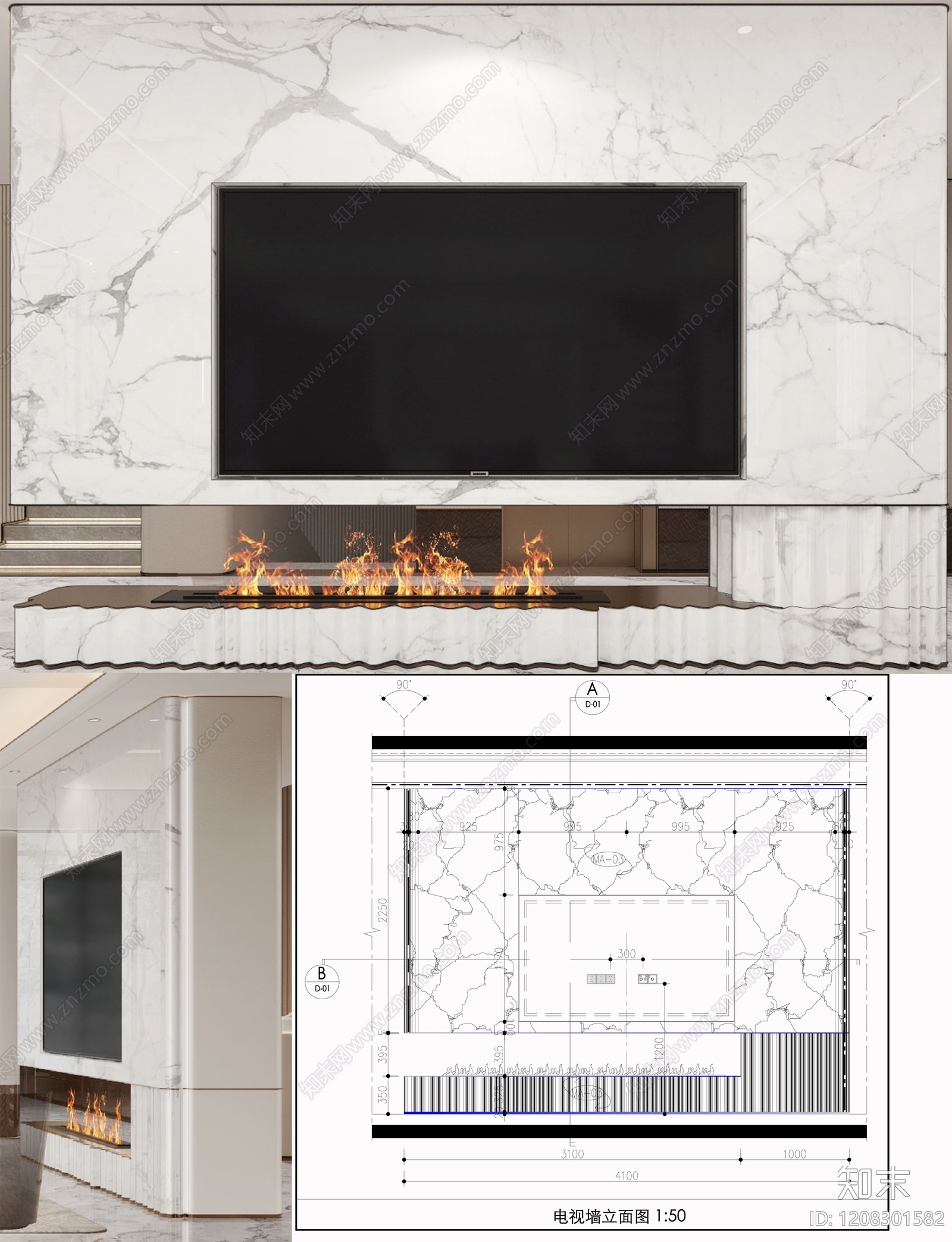 背景墙节点施工图下载【ID:1208301582】
