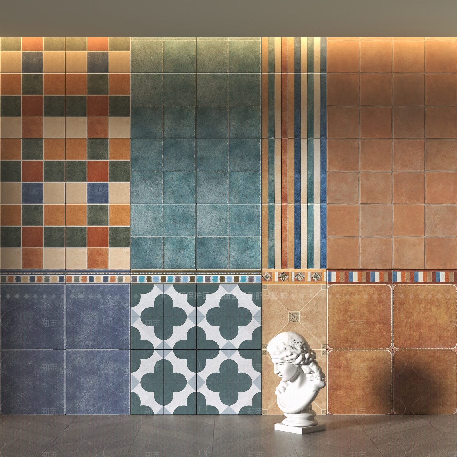 现代瓷砖展厅3D模型下载【ID:1208303910】