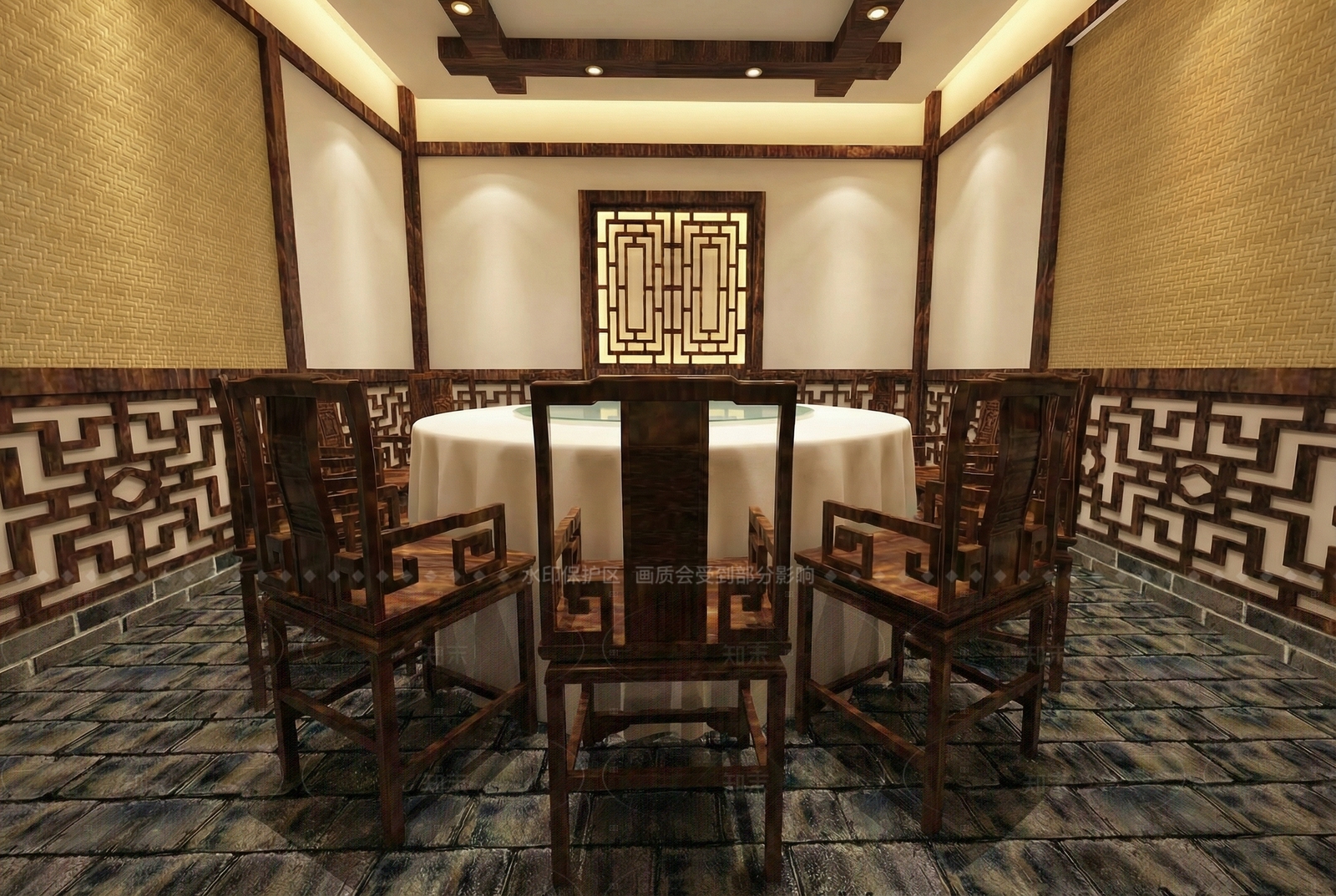 中式包厢SU模型下载【ID:1208304913】
