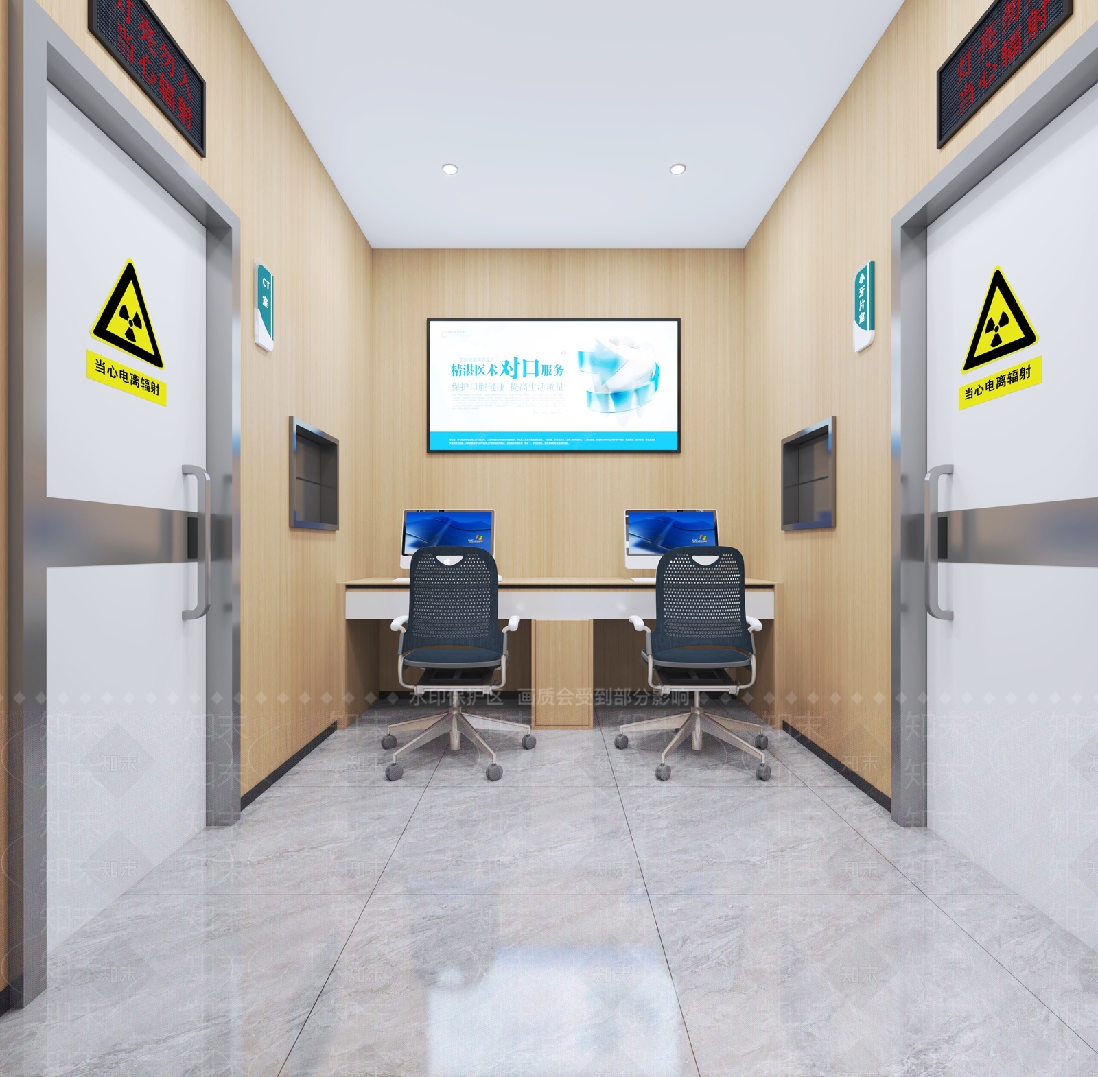 CT室过道3D模型下载【ID:1208305234】