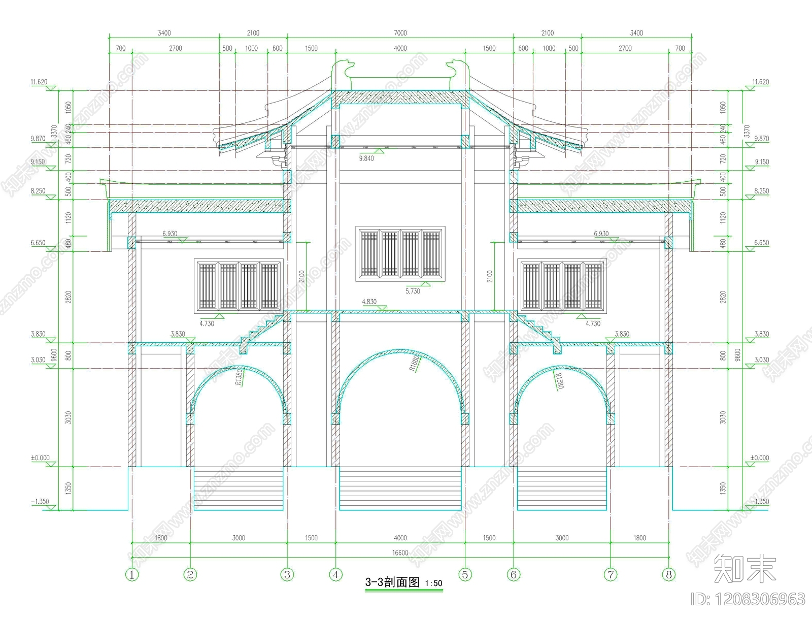 其他古建筑cad施工图下载【ID:1208306963】