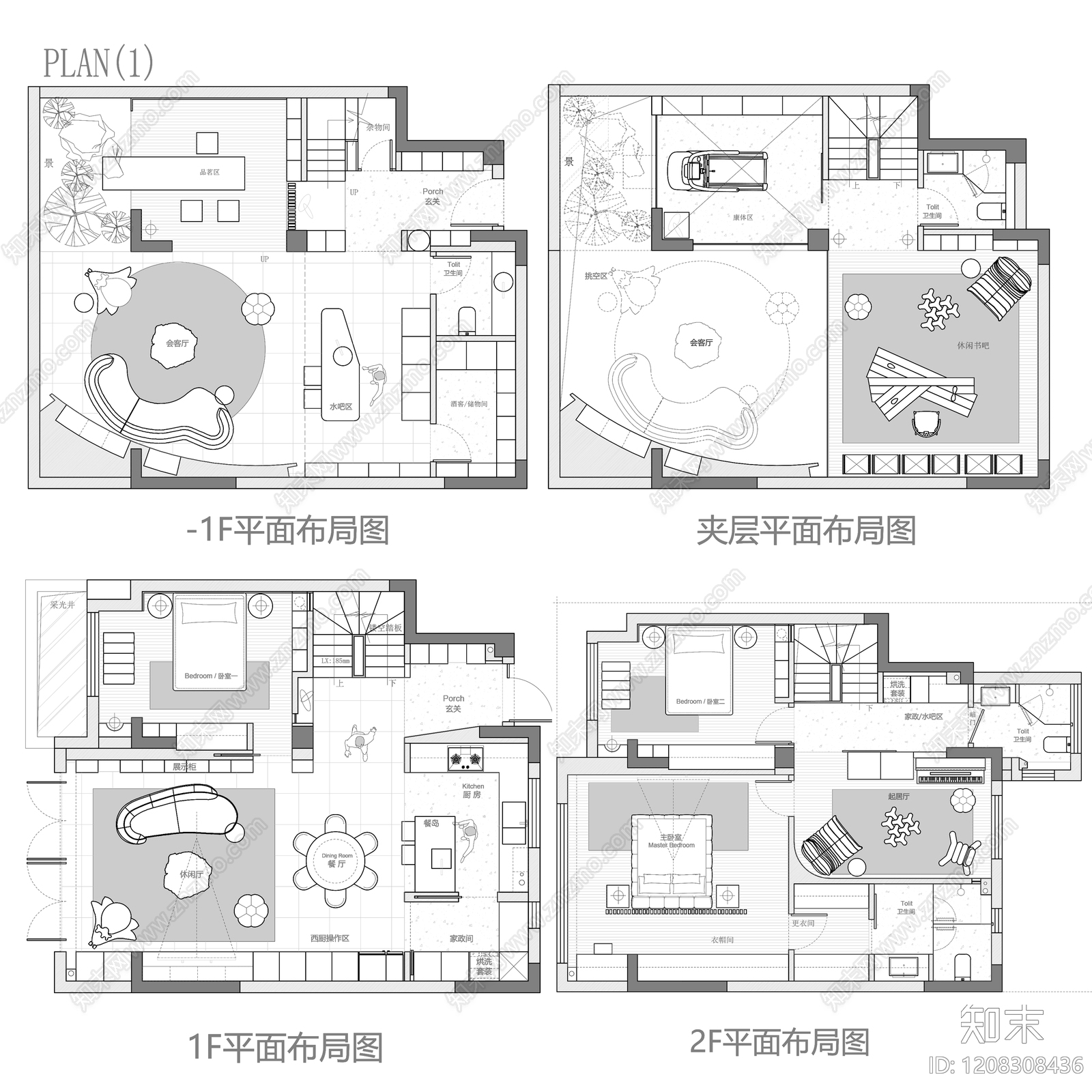 别墅cad施工图下载【ID:1208308436】