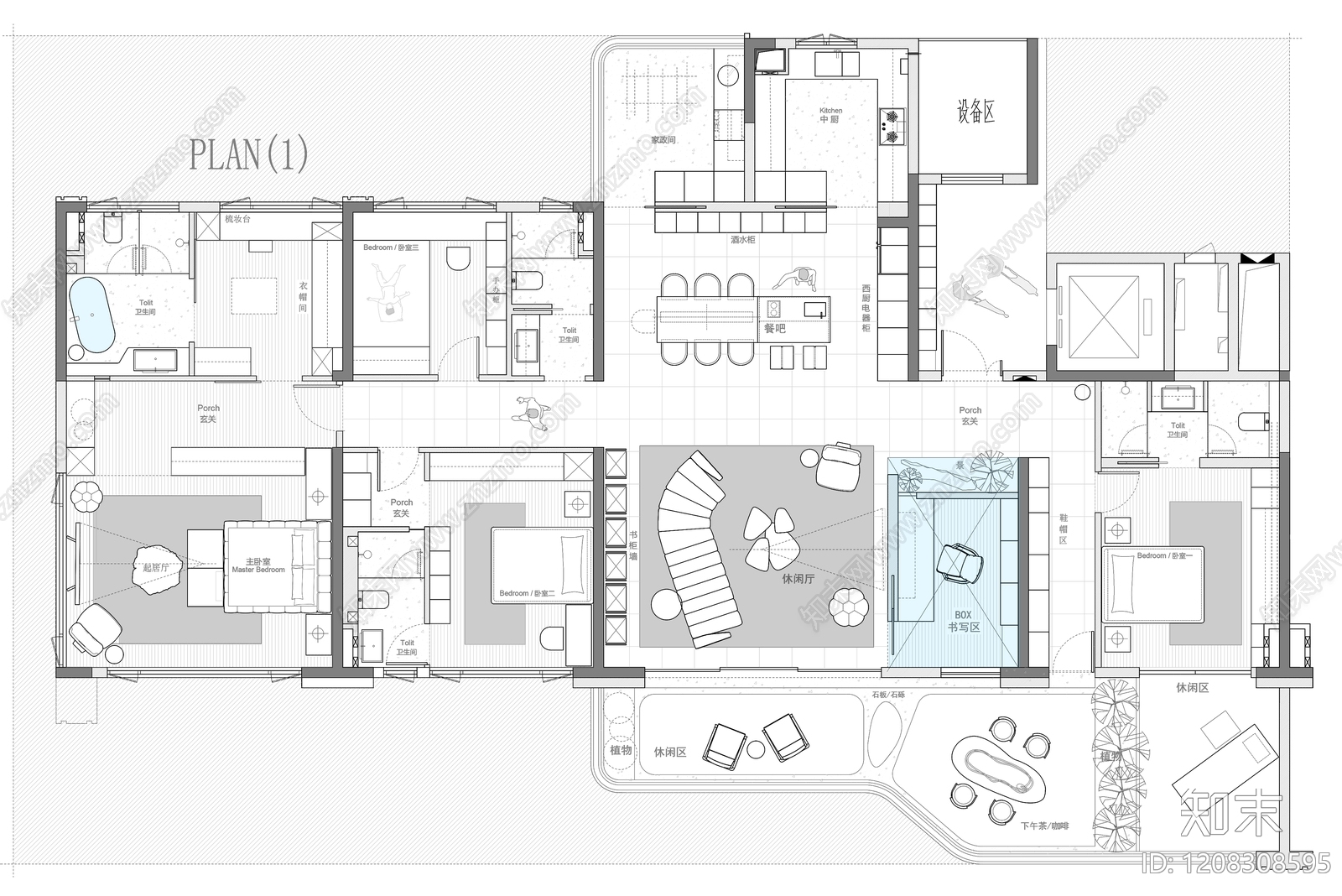 大平层cad施工图下载【ID:1208308595】