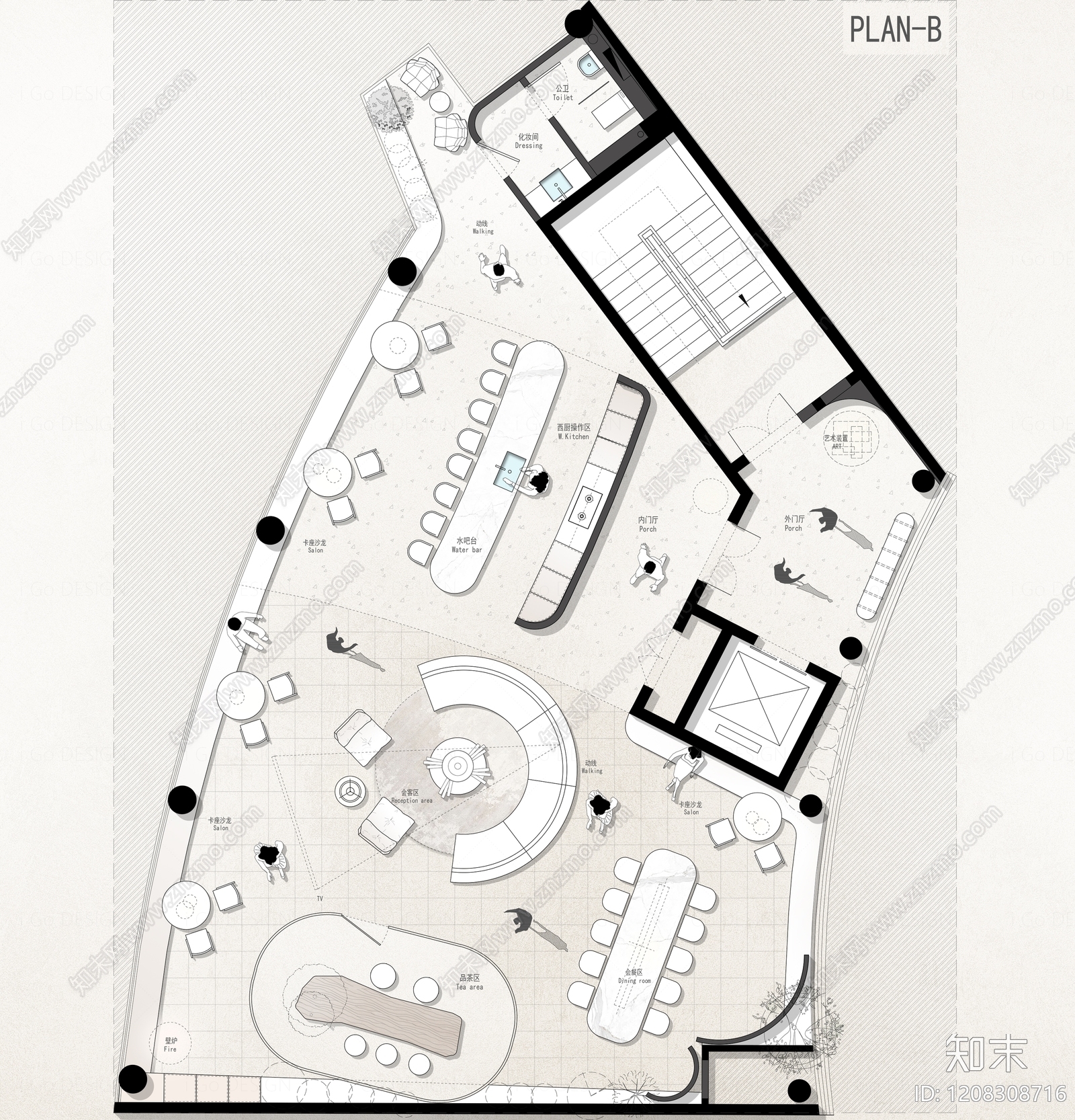现代会所cad施工图下载【ID:1208308716】