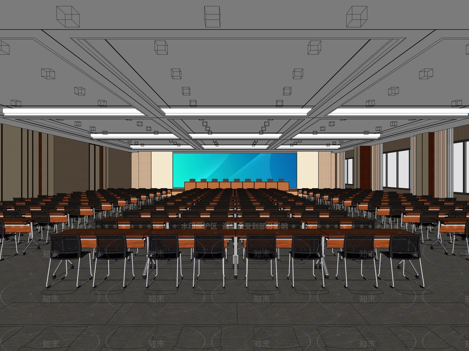 现代会议室SU模型下载【ID:1208309143】