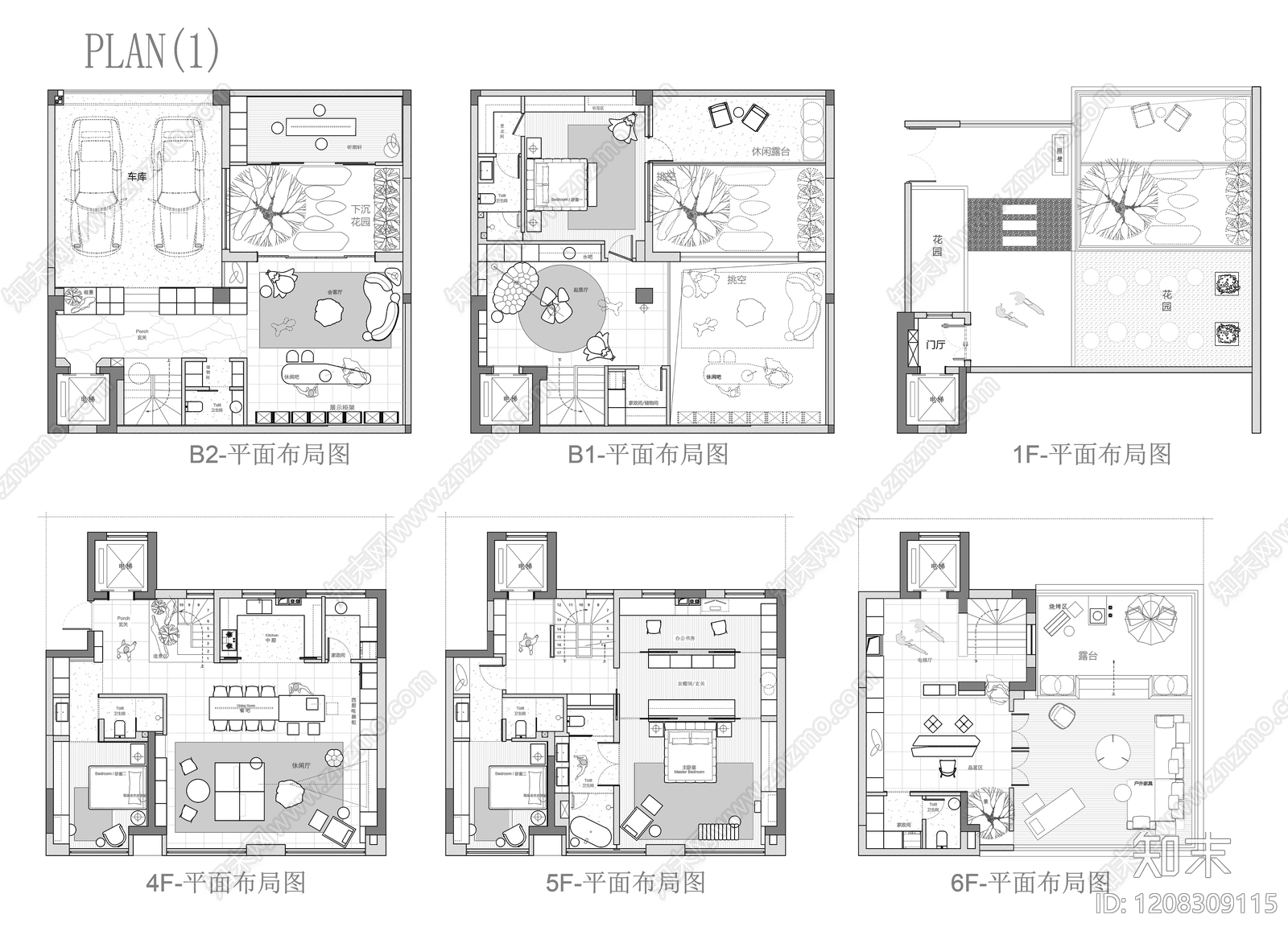 别墅cad施工图下载【ID:1208309115】