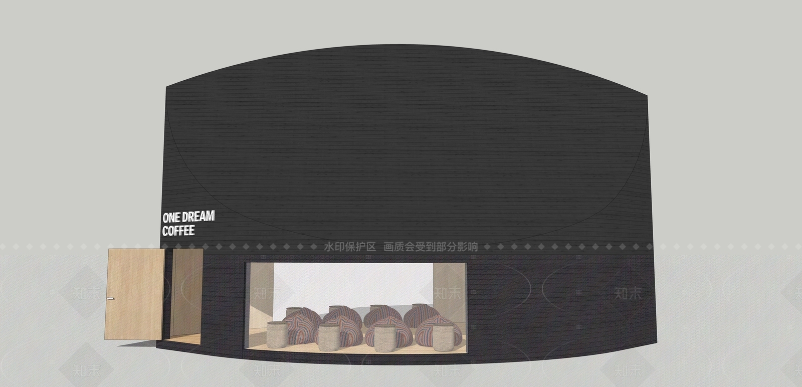 现代咖啡厅SU模型下载【ID:1208310089】
