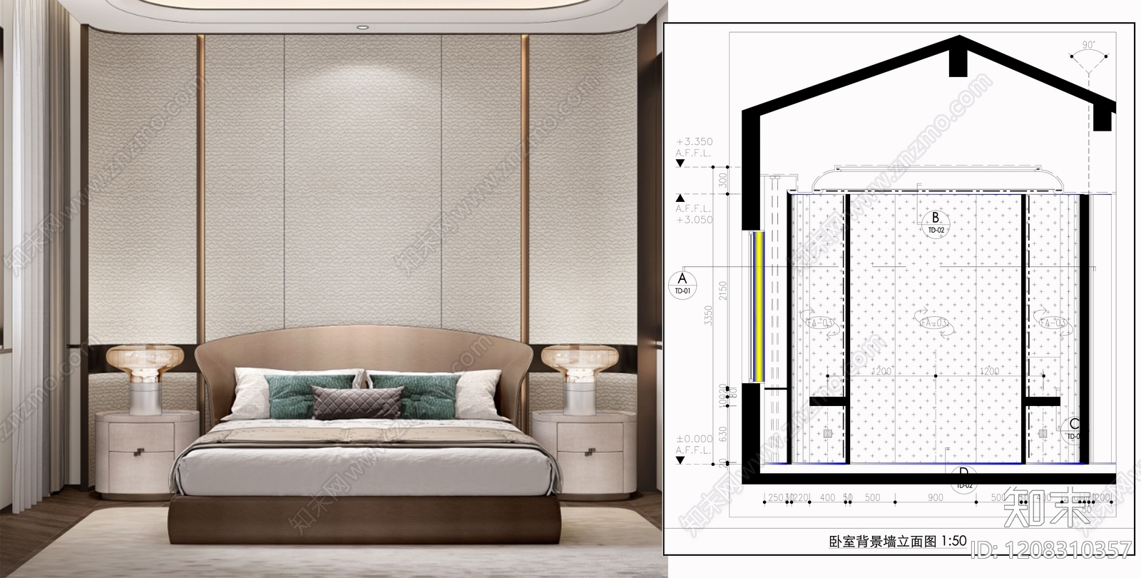背景墙节点施工图下载【ID:1208310357】