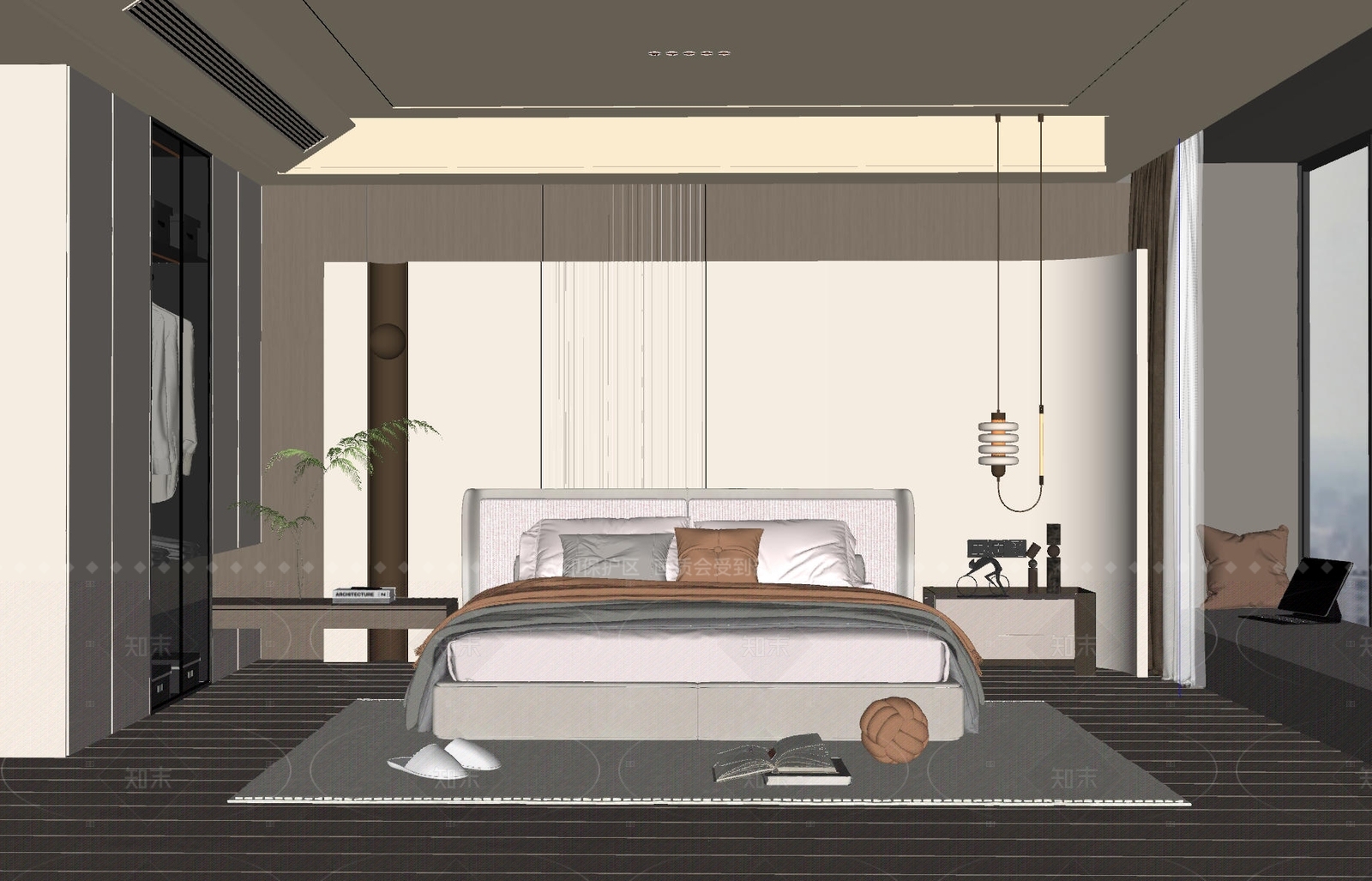现代家居卧室SU模型下载【ID:1208312234】