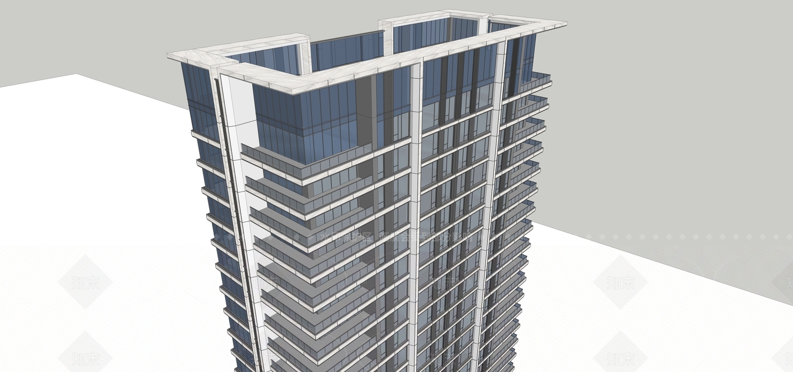 现代高层住宅SU模型下载【ID:1208314397】
